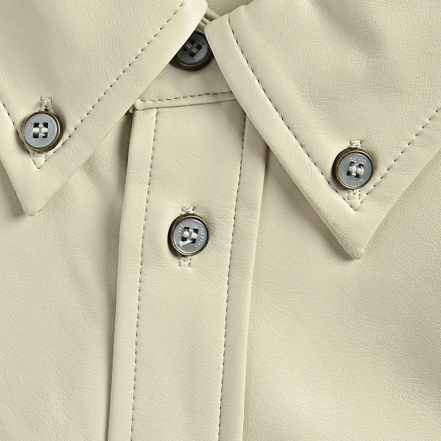 Louis Vuitton/Louis Vuitton 26Fw mixed leather embroidered logo shirt jacket